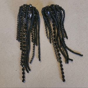 Rachel Roy Black Crystal Beads clip-on Earrings
